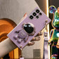 Astronaut Holder Crossbody Lanyard Phone Case For Samsung S25 S24 S23 S22 S21 Note20 Soft TPU Back Cover