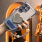 Gradient Plating Four Corners Love Heart Mirror Thin Kickstand Case with Pearl Diamond Wristband for Samsung S25Ultra S25 S24 S23 S22 S21 Note20 A53 A54 A55 Hard Acrylic Bumper Full Cover