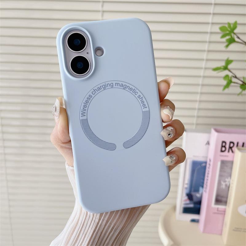 Matte Magnetic Silicone Slim Phone Case For iPhone 16ProMax 15 14 13 12 Skin Feel Shockproof Soft Full Cover