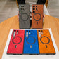 For Samsung S25Ultra S25Edge S24 S23 S22 S21 Note20 Case, Matte Suede Leather Magnetic Shockproof Anti-Slip Hard Phone Case