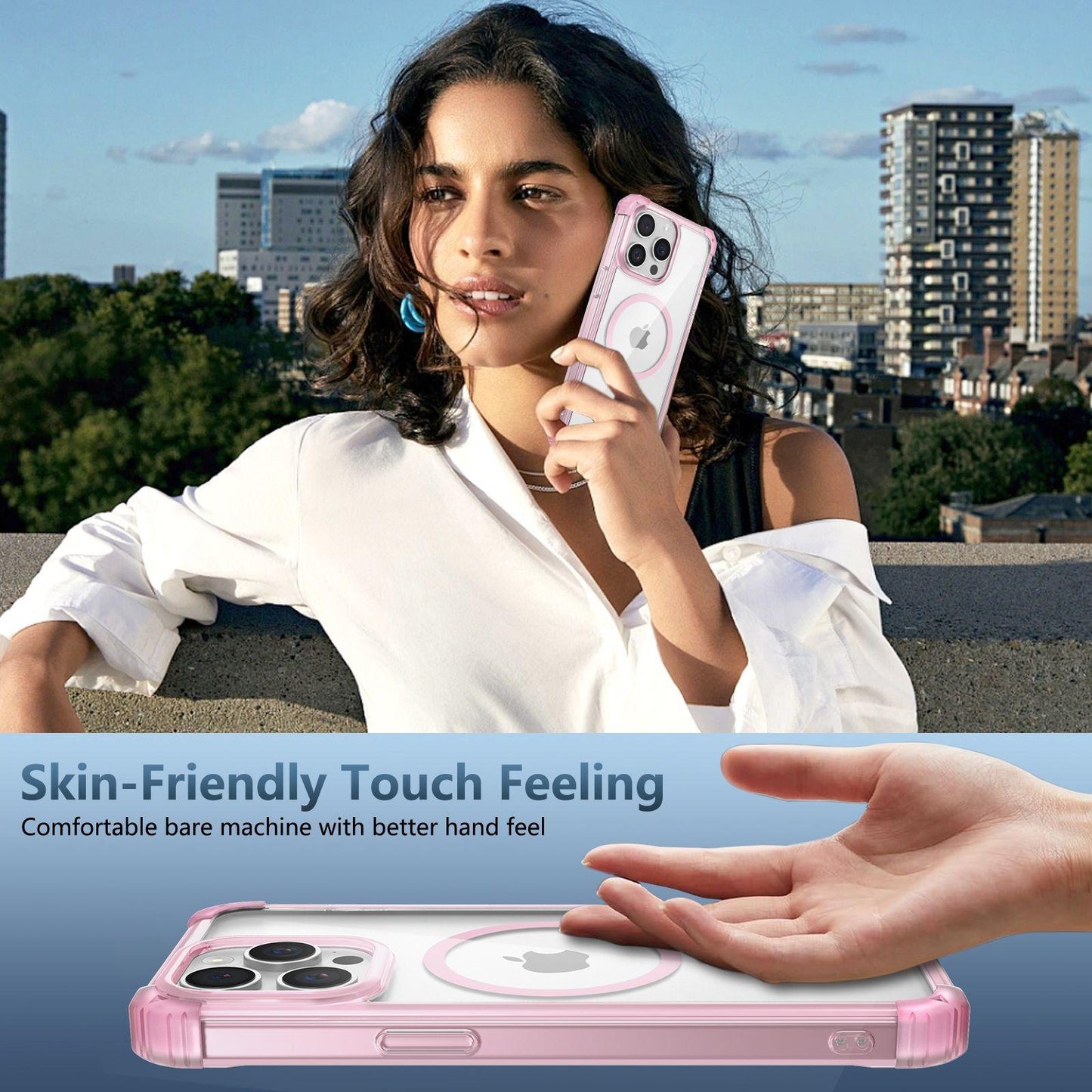 HD Acrylic Transparent Strong Magnetic High Protection Four Corner Shockproof Phone Case For iPhone 16ProMax 15 14 13 12 11 Not Yellowing Clear Hard Full Cover