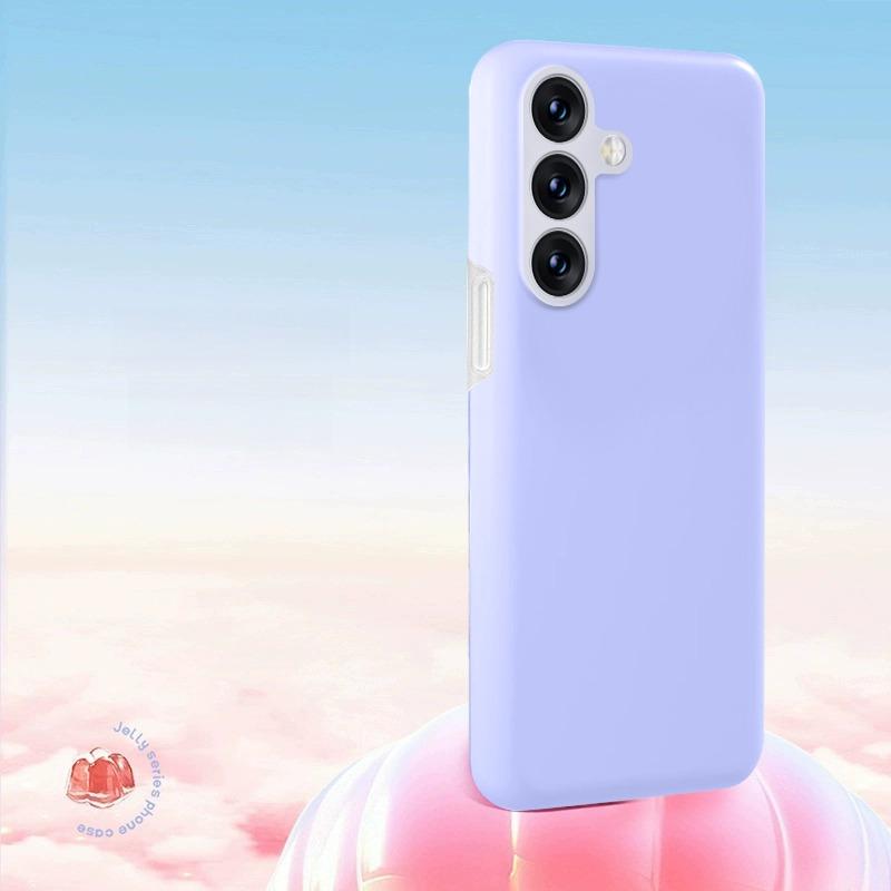 Luxury Lovely Liquid Silicone Jelly style Precision Len Protection Phone Case For Samsung S25Ultra S24FE S25 S24 S23, Soft Skin Feel Silicone Shockproof Soft Cover With Microfiber Lining