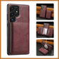 For Samsung S25 S24 S23 A16 A15 A36 A35 A56 A55 A53 Leather Phone Case with Strong Magnetic Triple Fold Wallet, Anti-Fall Card Bag Kickstand for Magsafe Shockproof Business Hard Full Cover