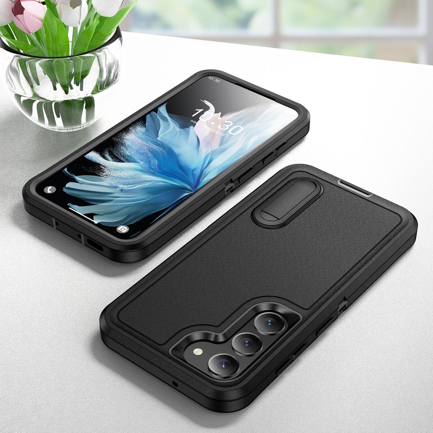 Anti-Dust Kickstand Fall Heavy Duty Protection Shockproof Phone Case for Samsung S25Ultra S24 S23FE S23 S22 A14 A15 A16 A54 A53 Hard Full Cover
