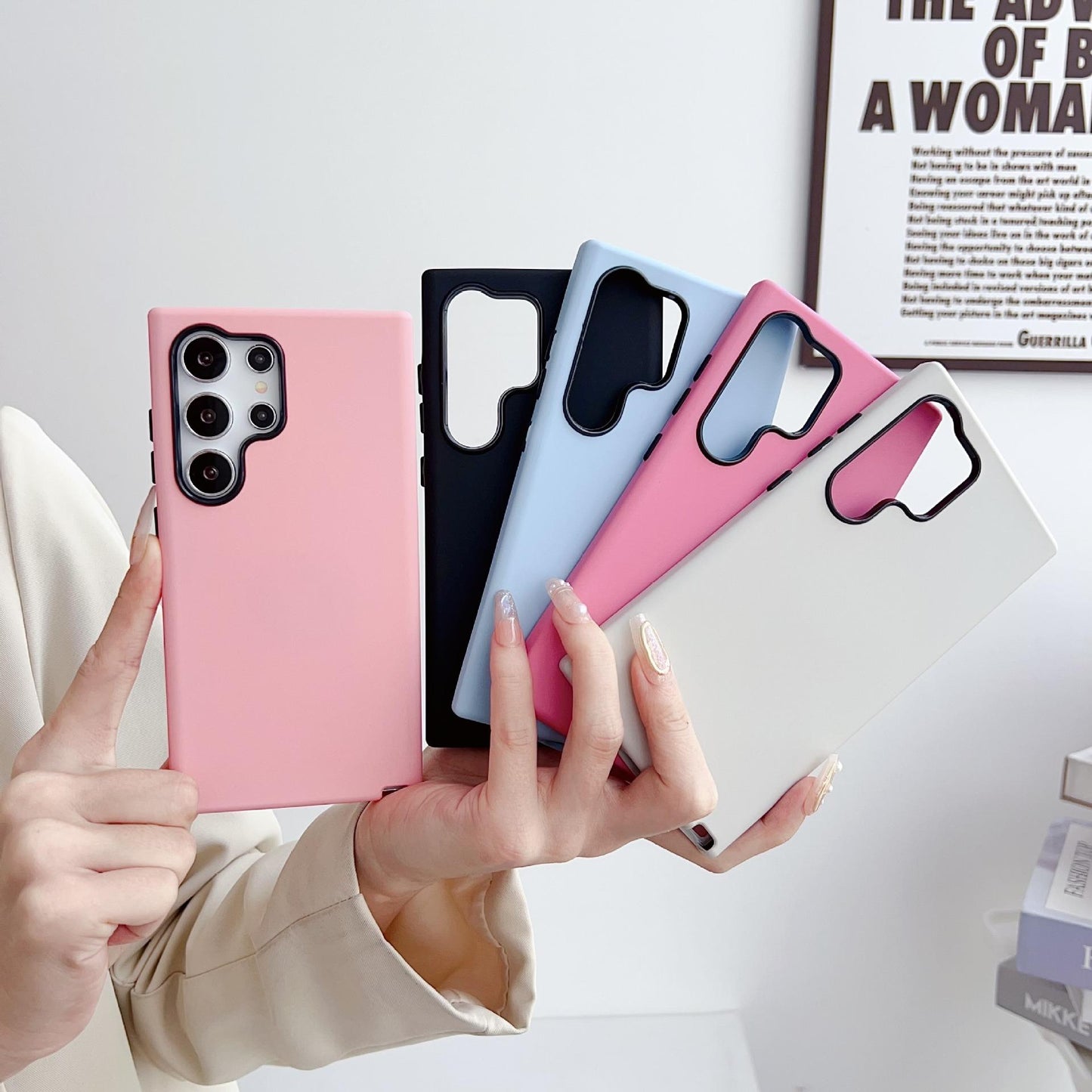 Matte Liquid Silicone Slim Phone Case For Samsung S25Ultra S24 S23 S22 Skin Feel PC Shockproof Soft Full Cover