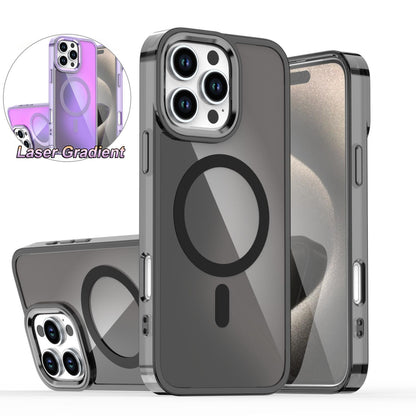 Slim Laser Gradient Chameleon Strong Magnetic For Magsafe Wireless Charging Phone Case For iPhone 16 15 14 13 12 11 Pro Max Plus Metal Frame TPU Acrylic Shockproof Hard Full Cover