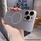 Slim Matte Fine Ring Metallic Glossy Strong Magnetic PC Phone Case For iPhone 16ProMax 16 15 14 13 12 11 Hand Feel Hard Full Cover