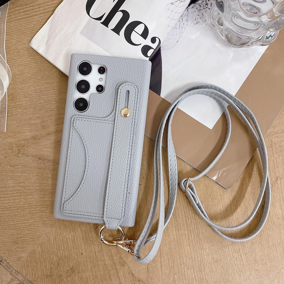 Wallet Case For Samsung S25 S24 S23 S22 S21 A15 A25 A35 A55 Card Holder Wrist Strap Lanyard Handbag Crossbody Leather Cover for Samsung A15 A25 A35 A55