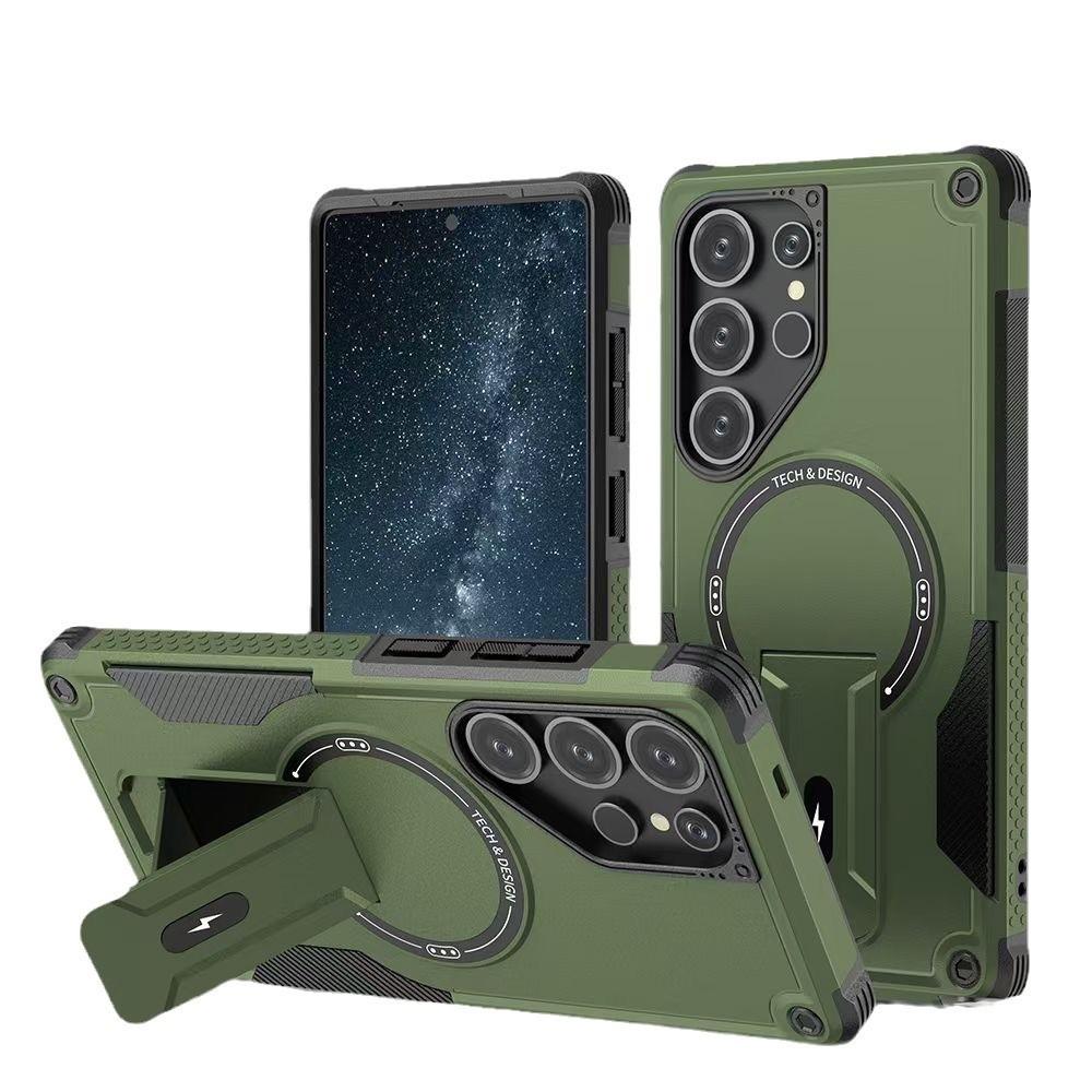 Anti-Dust Anti-Fall Heavy Duty Protection Shockproof Magnetic Phone Case With Kickstand for Samsung S25Ultra S24 A06 A05 A16 A15 A14 A25 A25 A35 A36 A55 A54 Bumper Matte Hard Cover