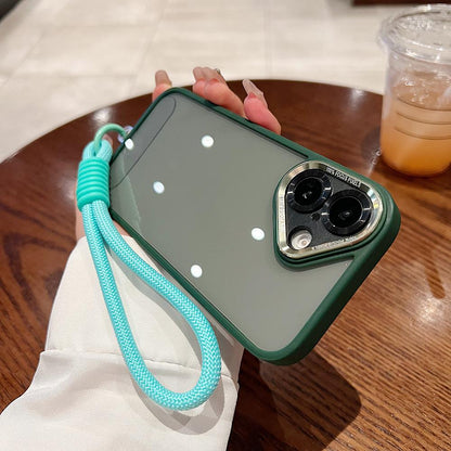 Colorful Crystal High Definition Clear Magnetic Phone Case with Woven Wristband For iPhone 16ProMax 16 15 14 13 12 11 Pro Max Plus Transparent HD Len Protection Hard Full Cover