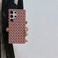 For Samsung S25Ultra S24 S23 S22 Phone Case, Simple Gradient Grid Mosaic Woven Pattern Fabrics Shockproof Hard Full Cover