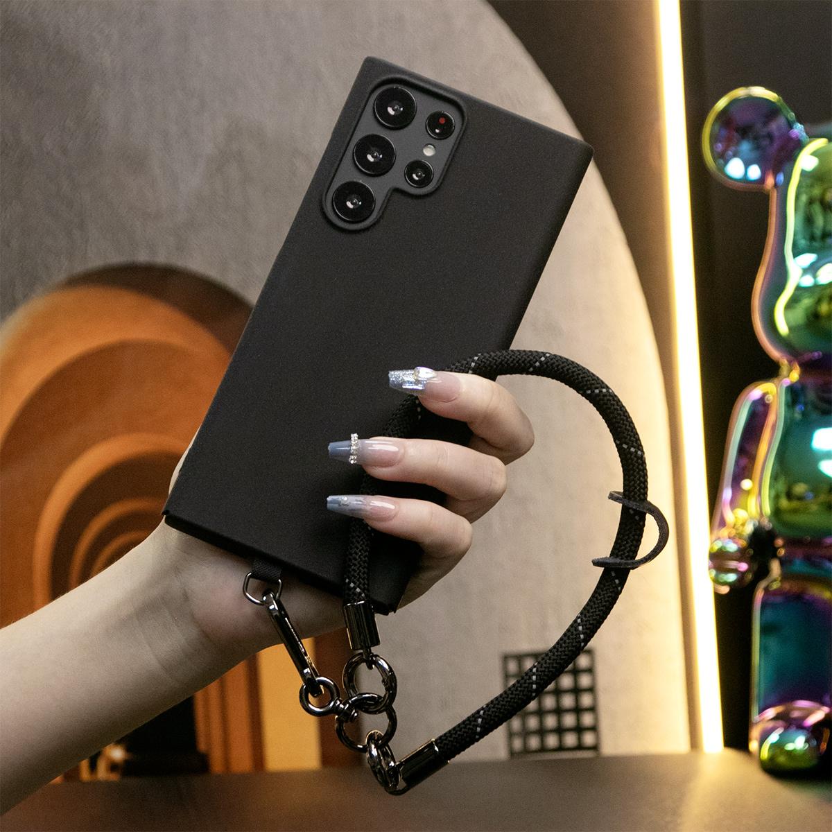 Ultra Thin Sandstone Matte Case with Multifunctional Climbing Rope For Samsung Galaxy S25 S25Plus S25Ultra S24 S24FE S24Plus S24Ultra Full Protective Hard Back Cover