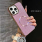 For iPhone 16ProMax 16 15 14 13 12 11 Phone Case, Luxury Slim Glitter Magnetic Pattern Plating Matte Leather Len Protection Shockproof Hard Full Cover
