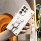 Candy Bear Holder Crossbody Lanyard Phone Case For Samsung S25 S24 S23 S22 S21 Note20 Soft TPU Back Cover