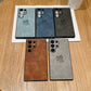 For Samsung S25Ultra S25Edge S24 S23 S22 S21 Note20 A16 A26 A36 A55 A56 Case, Maple Leaf Pattern Matte Suede Leather Shockproof Hard Phone Case