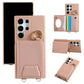 Bear Crossbody Mirror Wallet with Card Holder Phone Case for Samsung Galaxy S25 S24 S23 S22 Ultra Plus S24 FE Back Cover