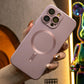 For iPhone 16 15 14 13 Pro Max Phone Case, Metallic Glossy TPU Magnetic Built-in Camera Protector Plating Support Wireless Charging Slim Soft Full Cover