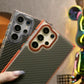 Two-tone Carbon Fiber Pattern Phone Case, Metal Hardware Camera Protective Acrylic Cover, Clear No Yellow, With Shockproof Anti-Fall Bumper For iPhone 16 15 14 13 12 11