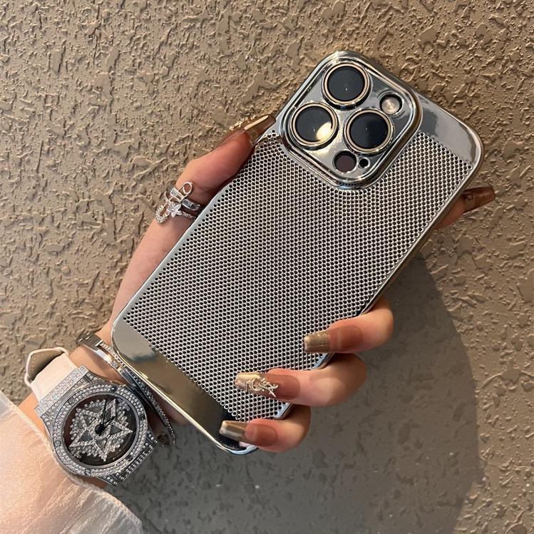 Ultra Slim Plating PC with Len Protector Cooling Phone Case For iPhone 16ProMax 15 14 13 12 Shockproof Hard Full Cover