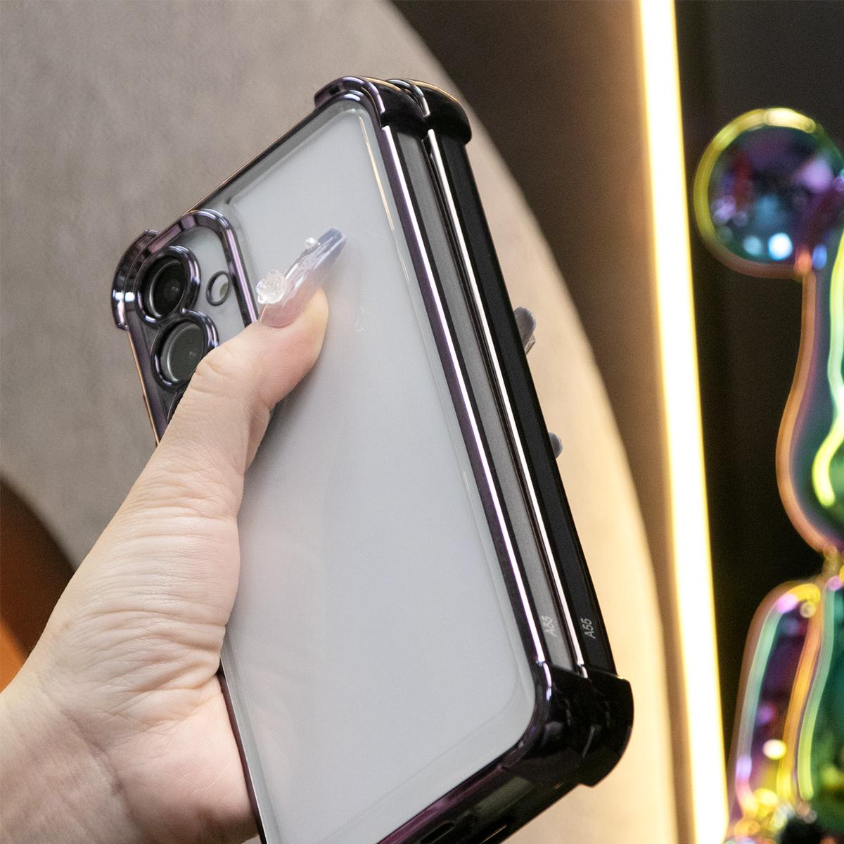 Luxury Plating Shockproof Clear Case for Samsung Galaxy A15 A25 A34 A35 A53 A54 A55 4G 5G Transparent Hard Acrylic Hybrid Bumper Armor Cover.