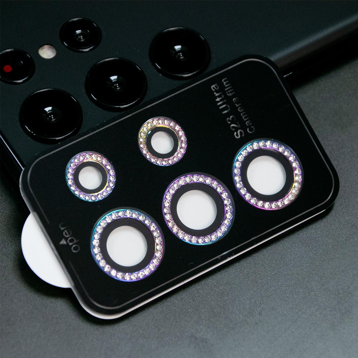 Diamond 9H Tempered Glass Camera Lens Protector Alloy Ring Cover for Samsung Galaxy S25 Ultra S24 Ultra