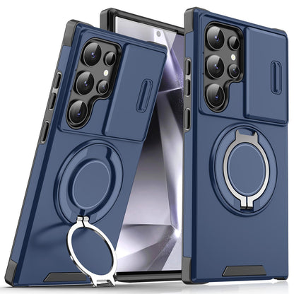 Heavy Duty Rugged Hybrid Armor 2 in 1 Slide Camera Lens Protective Phone Case for Samsung Galaxy S24 S25 Ultra A26 A36 A56