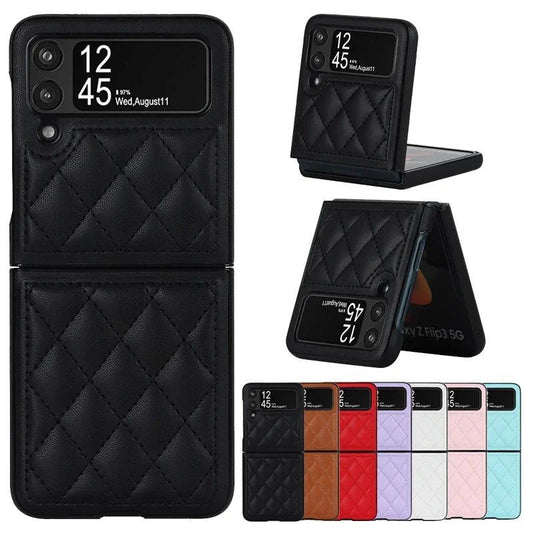 Anti Drop Leather Case For Samsung Galaxy Z Flip 6 5 4 3 Huawei P50 Pocket OPPO Find N2 N3Flip Moto Razr 40 Vivo X Flip