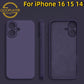 Für iPhone 16 15 14 Pro Max Handyhülle, Schlanke, matte, dünne, luxuriöse, quadratische, weiche, flüssige Silikon-Schutzhülle mit stoßfester Rückseite mit Mikrofaser-Innenfutter