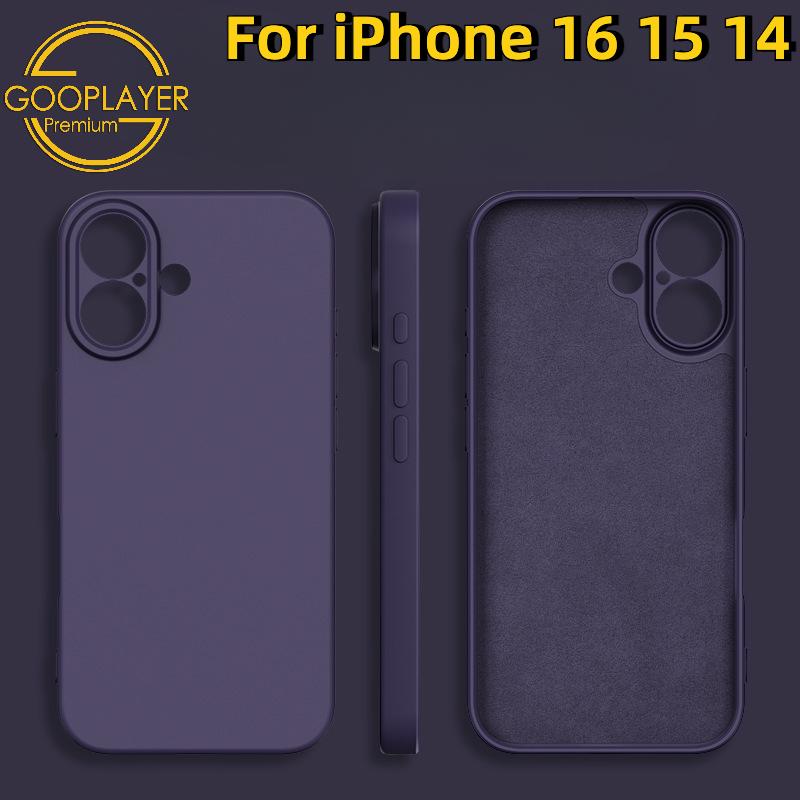 Für iPhone 16 15 14 Pro Max Handyhülle, Schlanke, matte, dünne, luxuriöse, quadratische, weiche, flüssige Silikon-Schutzhülle mit stoßfester Rückseite mit Mikrofaser-Innenfutter