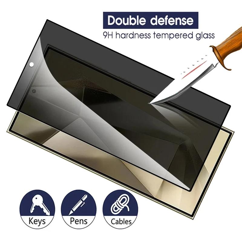2 Pieces Anti Spy Privacy Tempered Glass for Samsung Galaxy S25 S24 Ultra Plus FE Screen Protector Protective Film Glass Full Cover