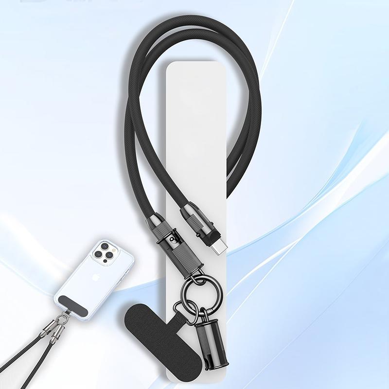 0.3M 1.2M 1.6M PD 60W Fast Charging TYPE C to TYPE C For Samsung S25Ultra S24 2 IN 1 Cell Phone Lanyard Charger Cable for iPhone 16ProMax 16 15 Pro Max C-L Cross-body Strap Mobile Phone Lanyard