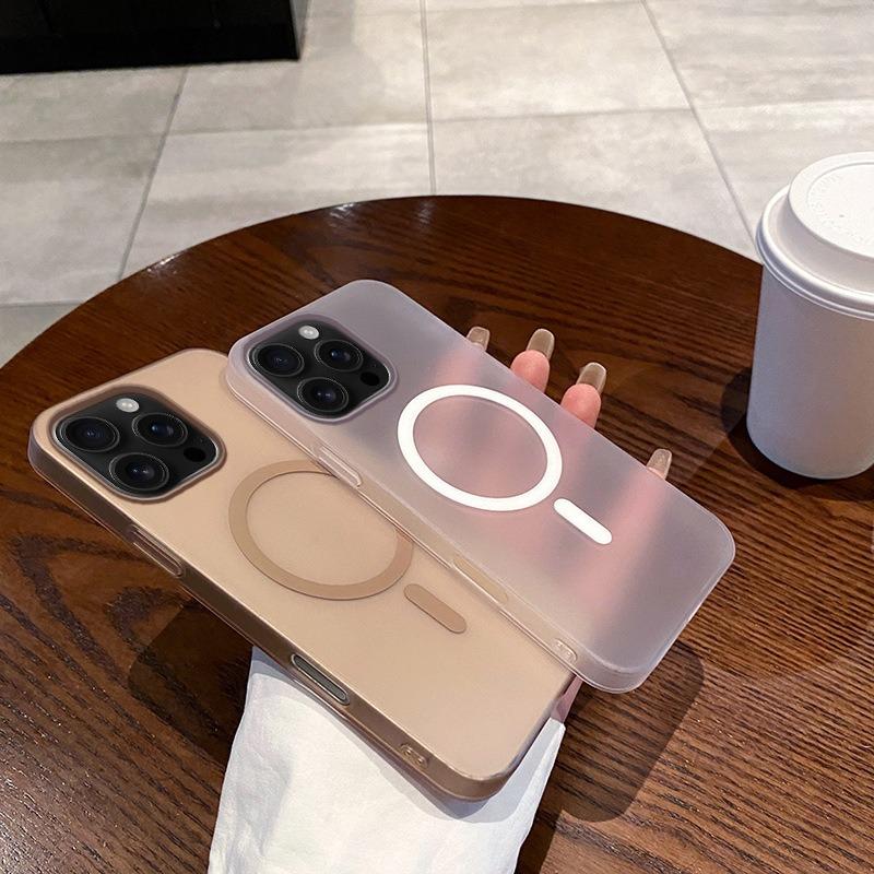 Matte PC Ultra Thin Transparent Magnetic Frozen Fog Phone Case For iPhone 16ProMax 15 14 13 12 Not Yellowing Clear Hard Full Cover