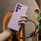 Strong Magnetic Slim Silicone Phone Case With Multifunctional Climbing Rope For iPhone 16 15 14 13 12 11 XR XSMax X/XS, Soft Liquid Silicone Shockproof Full Cover With Microfiber Lining