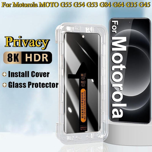 Install Tool Accessories with Privacy Tempered Glass For Motorola MOTO G55 G54 G53 G84 G64 G35 G45 Anti-spy Screen Protector Film