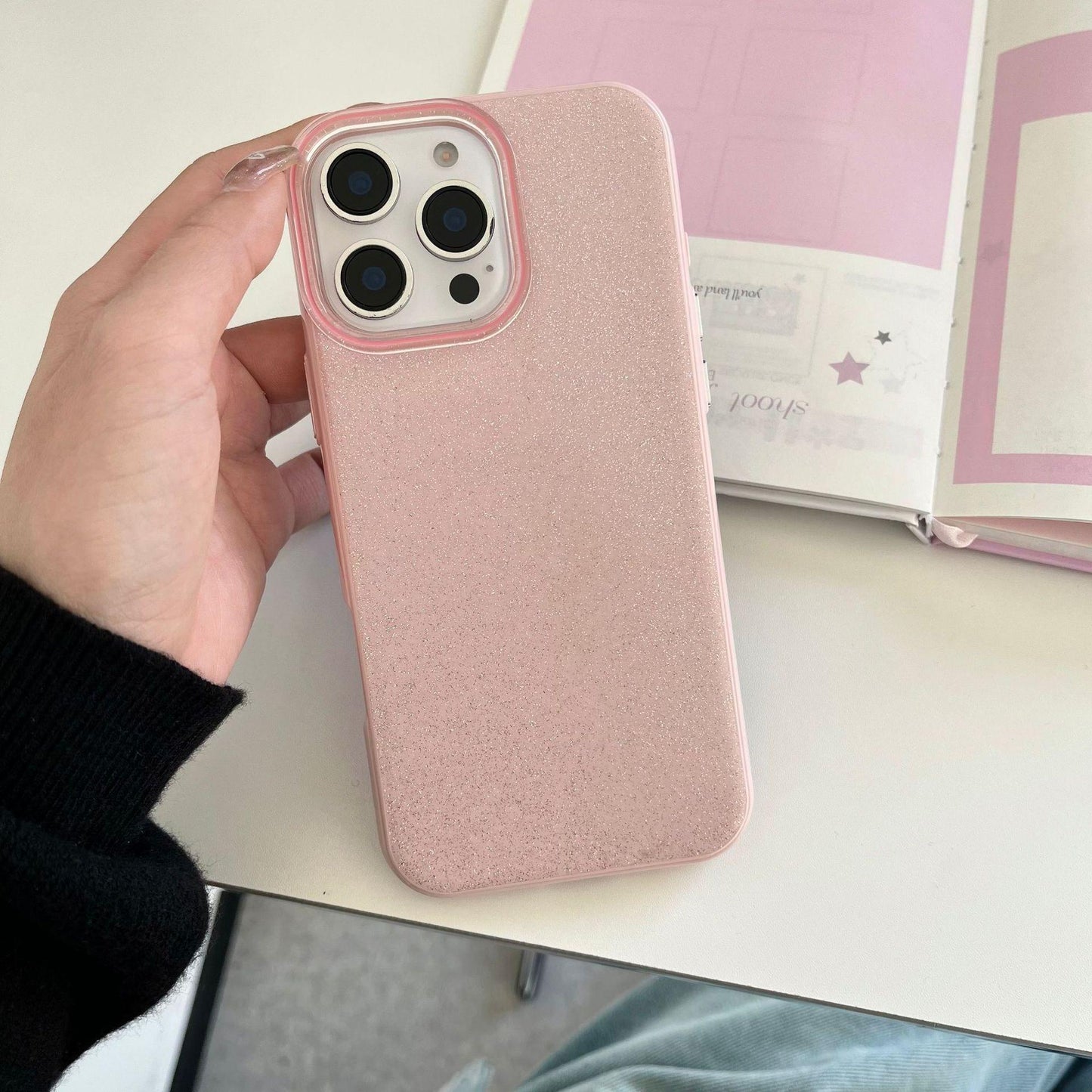 Glitter PC Slim Phone Case For iPhone 16ProMax 15 14 13 12 11 Shockproof Hard Full Cover