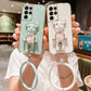 Plating Candy Bear Popstand Phone Case for Samsung Galaxy S25Ultra S25Plus S25 S24Ultra S24Plus S24 S24FE