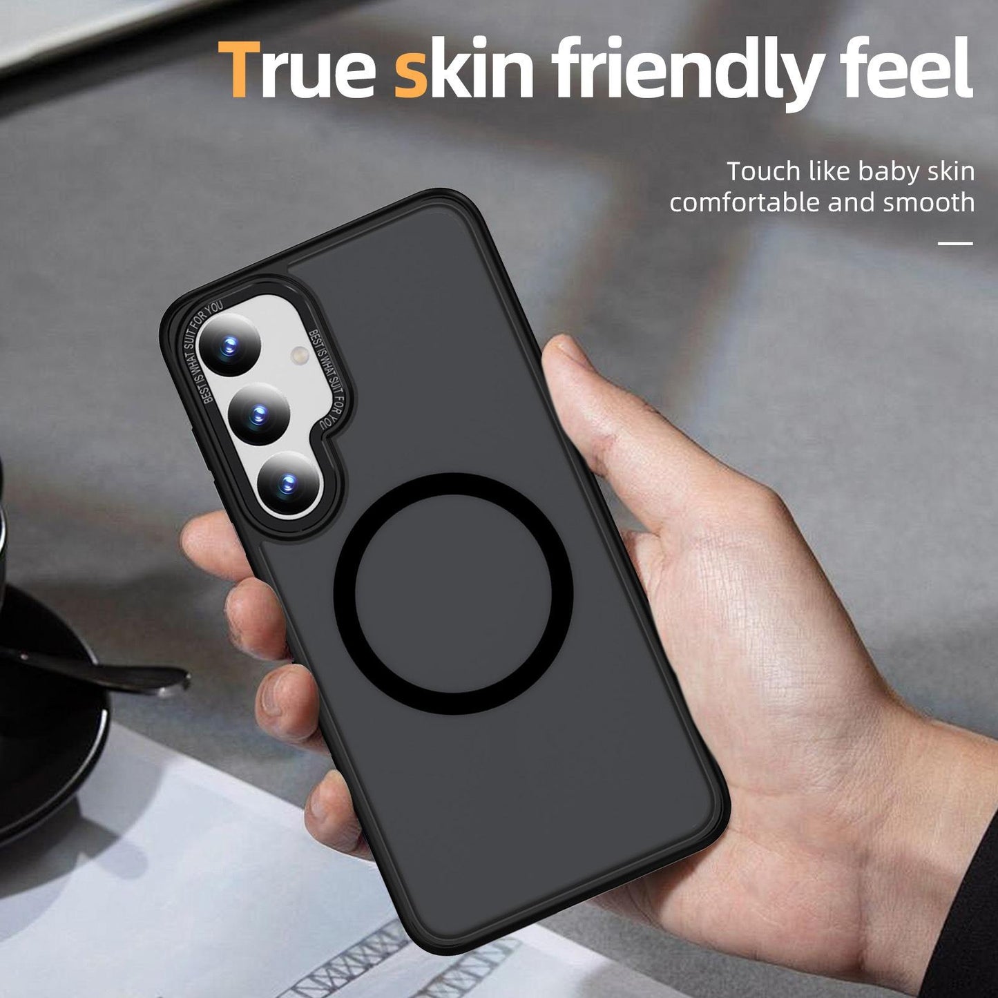 Two-tone Matte Transparent Anti-Dust Anti-Fall Bumper Shockproof Strong Magnetic Phone Case for Samsung S25Ultra S24 S23FE S23 A14 A15 A25 A35 A54 Bumper Hard Cover