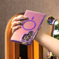 Laser Gradient Chameleon Strong Magnetic Phone Case For Samsung S25Ultra S25 S24 S23 S22 S21FE A06 A15 A16 A25 A35 A36 A53 A54 A55 Metal Frame Acrylic Shockproof Cover