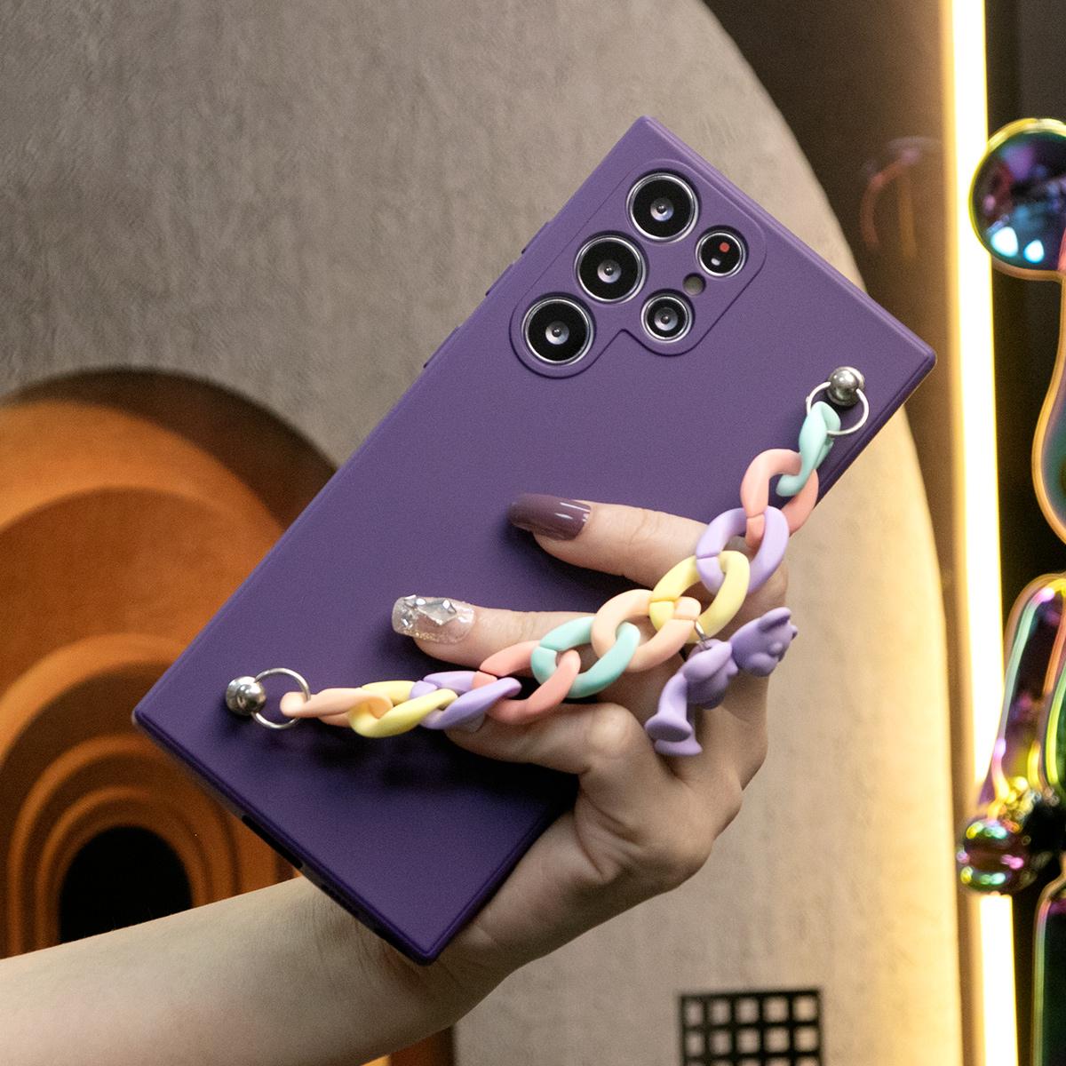Liquid Silicone Matte Shockproof Phone Case with Bear Colorful Charm For Samsung S25 S24 S23 S22 S21 Note20 Plus Camera Protect Soft Cover S23 FE