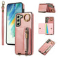 For Samsung S25Ultra S24 S23 S22 A16 A15 A35 A55 Leather Phone Case with Double Folding Wallet Wristband, Anti-Fall Card Bag Kickstand Shockproof Business Hard Full Cover
