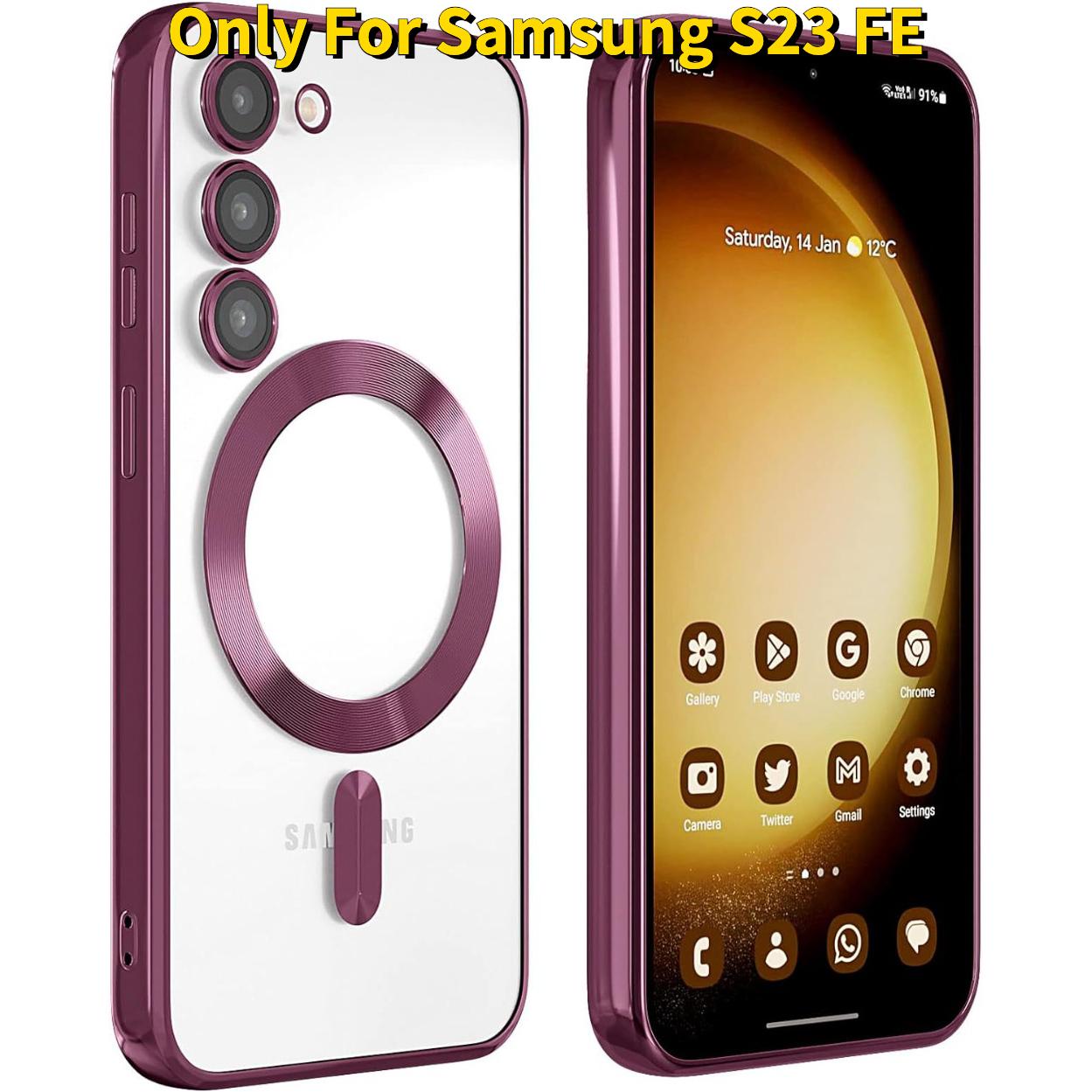 Transparent Magnetic For Samsung A14 A15 A16 A24 A25 A26 A34 A35 A36 A54 A55 A56 A05 A05S A06 Case, Electroplated Clear Slim Phone Case with Camera Protection Shockproof Cover