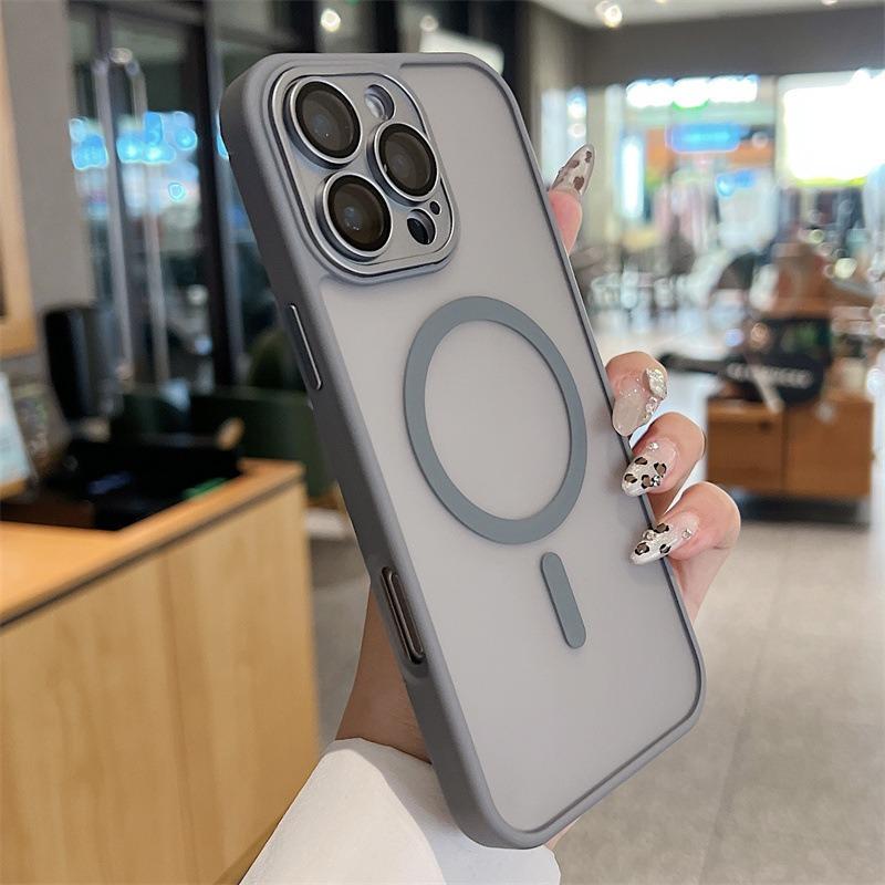 For iPhone 16ProMax 16 15 14 13 12 11 Plus Pro Max Phone Case, Matte Transparent Magnetic Acrylic Slim, Camera Len Protector Cover Protection Hard Full Cover