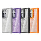 For Samsung S25Ultra S25 S24 S23 S21FE S20FE Strong Magnetic Phone Case, Glass Camera Kickstand Protection, Glitter Clear Acrylic Four Corner Shockproof Bumper Hand Feel Hard Full Cover