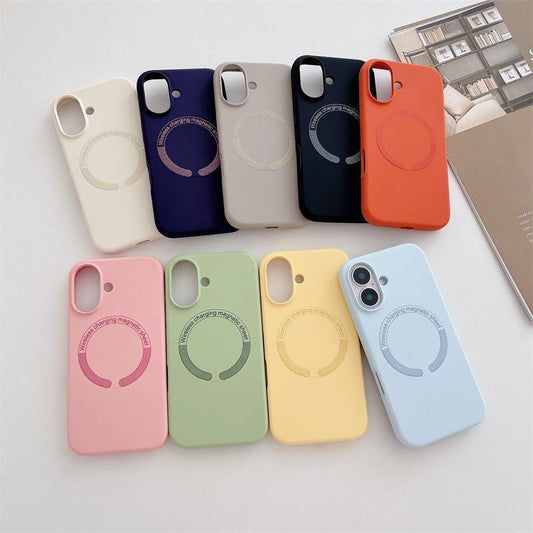 Matte Magnetic Silicone Slim Phone Case For iPhone 16ProMax 15 14 13 12 Skin Feel Shockproof Soft Full Cover