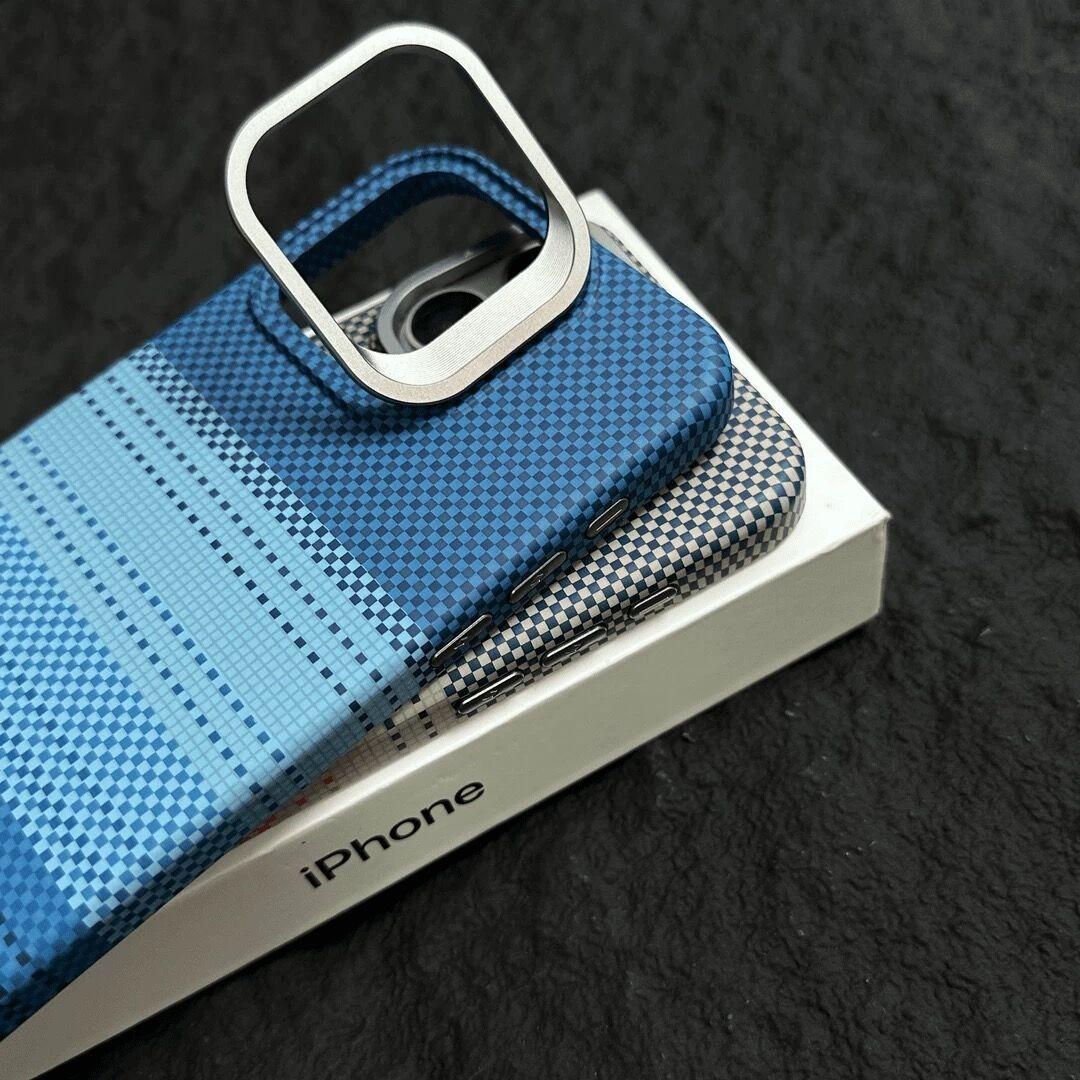 Carbon Fiber Matte Strong Magnetic Camera Kickstand Hardware Shockproof Phone Case For iPhone 16ProMax 15 14 13 Support Wireless Charging Hard Full Cover