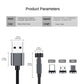 1m/2m/3m Magnetic Charging Cable 540° Rotating Magnetic Phone Charger Cable - 90° Angle Connector, Nylon-Braided Cords For iPhone For Samsung Smart Phone Accessories