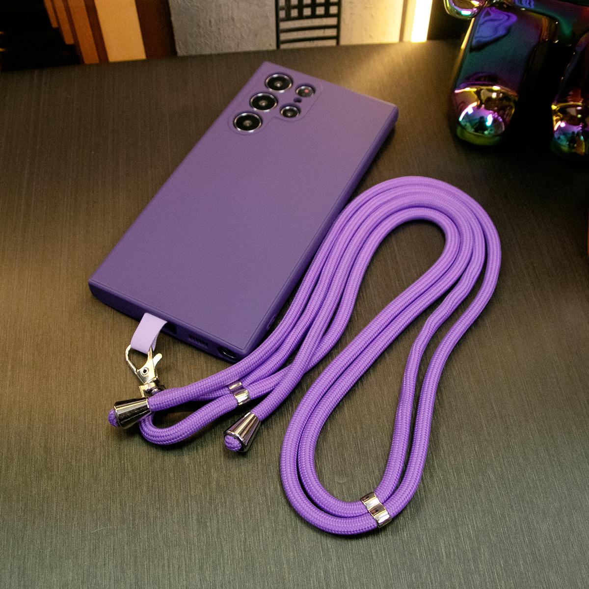 Silicone Matte Phone Case With Woven Lanyard For Samsung S25 S24 S23 S22 Camera Protect Soft Cover