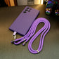 Silicone Matte Phone Case With Woven Lanyard For SamsungS25 S25Plus S25Ultra S24 S24FE S24Plus S24Ultra Camera Protect Soft Cover