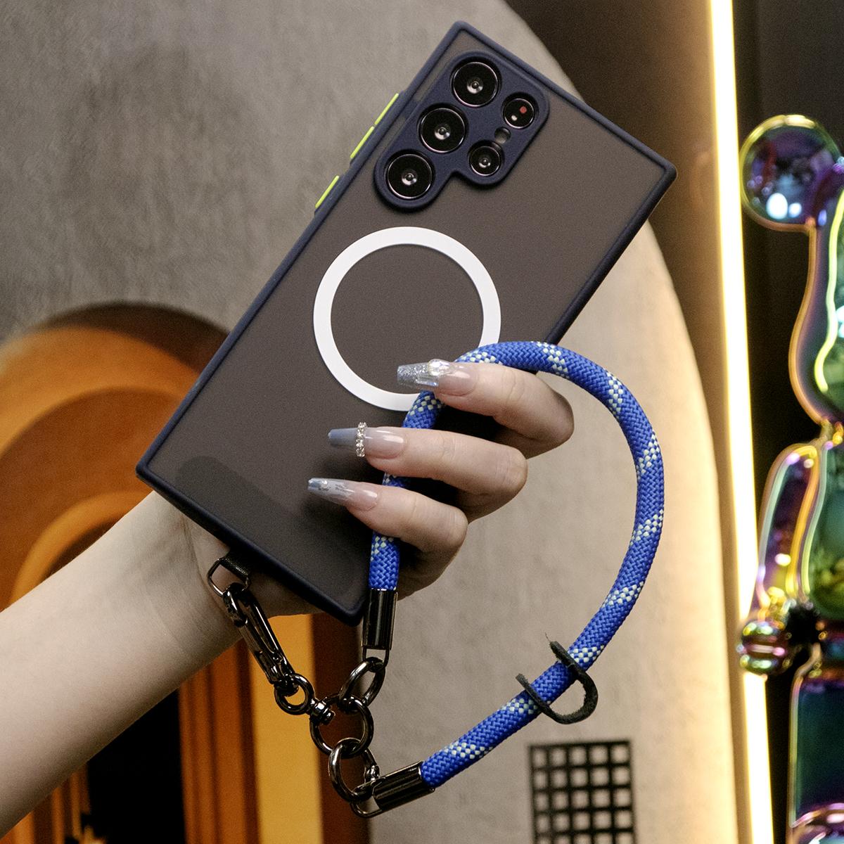 Luxury Matte Clear Support Magnetic With Multifunctional Climbing Rope For S25 S24 Ultra Plus S24FE