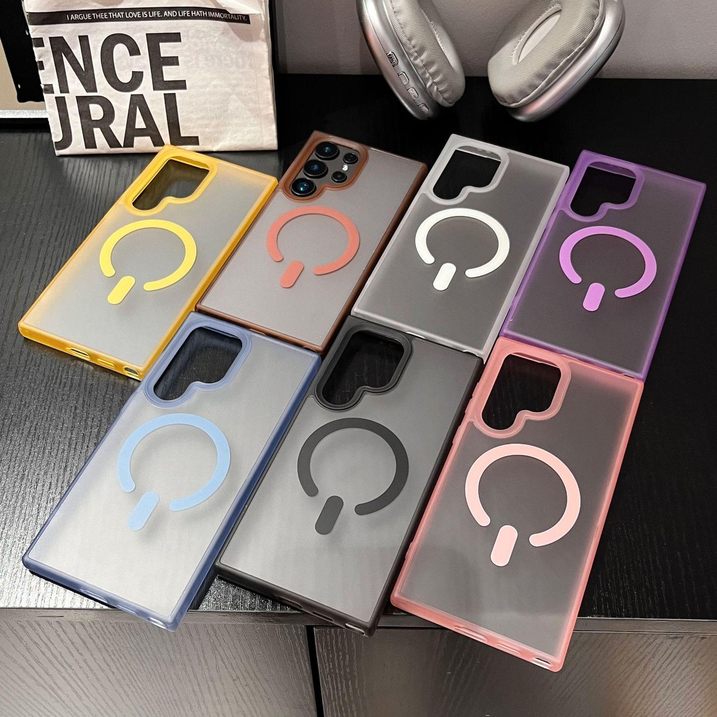 Matte Clear Macaron Magnetic Phone Case For Samsung S25Ultra S25Plus S25 S24Ultra S24 S23FE S23 [Not Yellowing] [Skin Feel] Shockproof Hard Full Cover